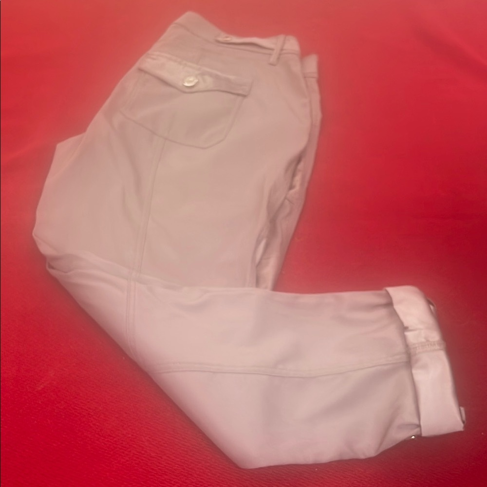 White House Black Market Taupe Straight Crop Pants